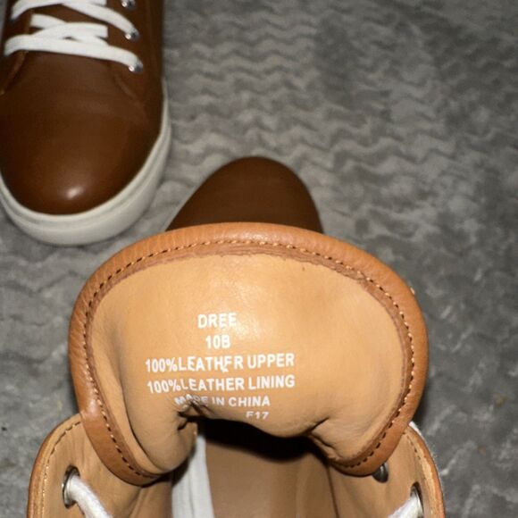 Polo Ralph Lauren Women’s  Dree High Top Sneaker shoes 10B Brown Leather - Picture 7 of 7